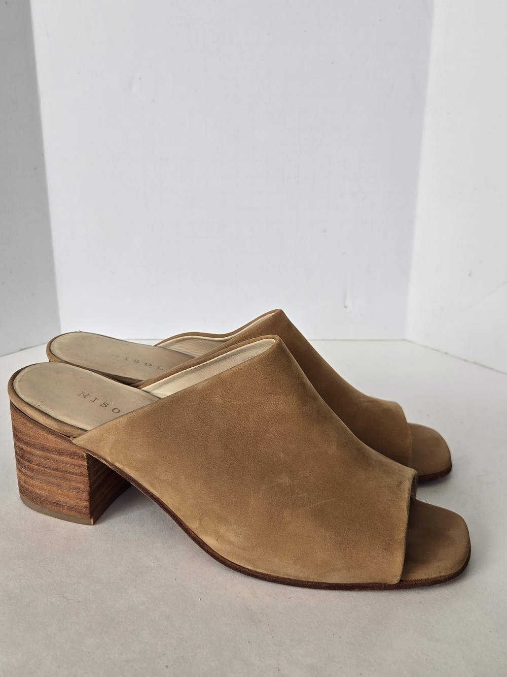 Nisolo Tan Suede Open-Toe Mules
